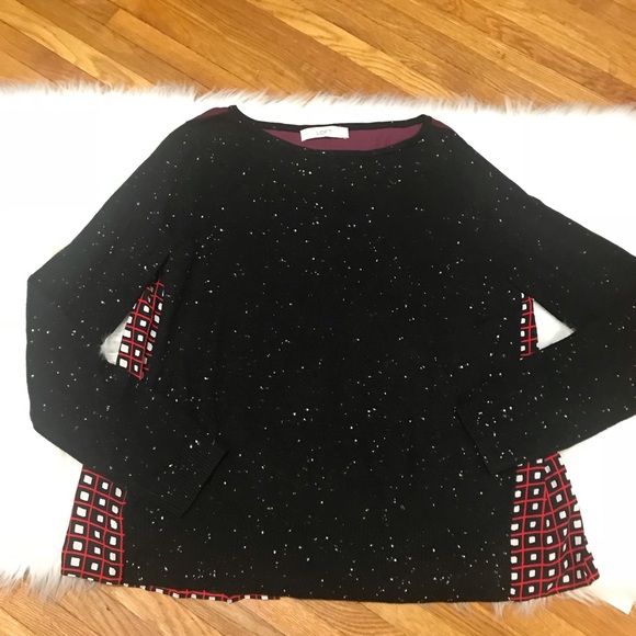 nwot • loft • square stripe pleated sweater - Picture 6 of 7